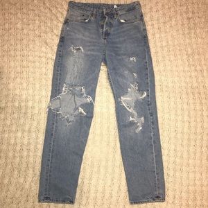 H&M Low Waist Distressed Jeans